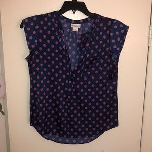 Blue and pink floral top